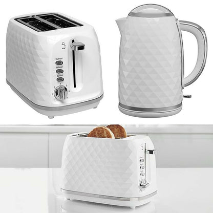 Dimond Textured Kettle and 2 Slice Toaster