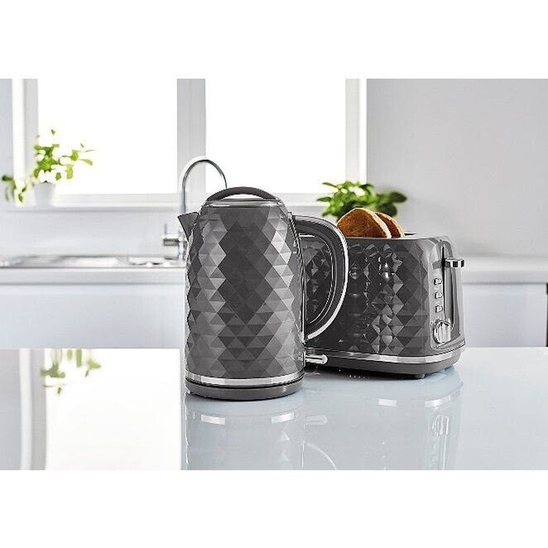 Dimond Textured Kettle and 2 Slice Toaster