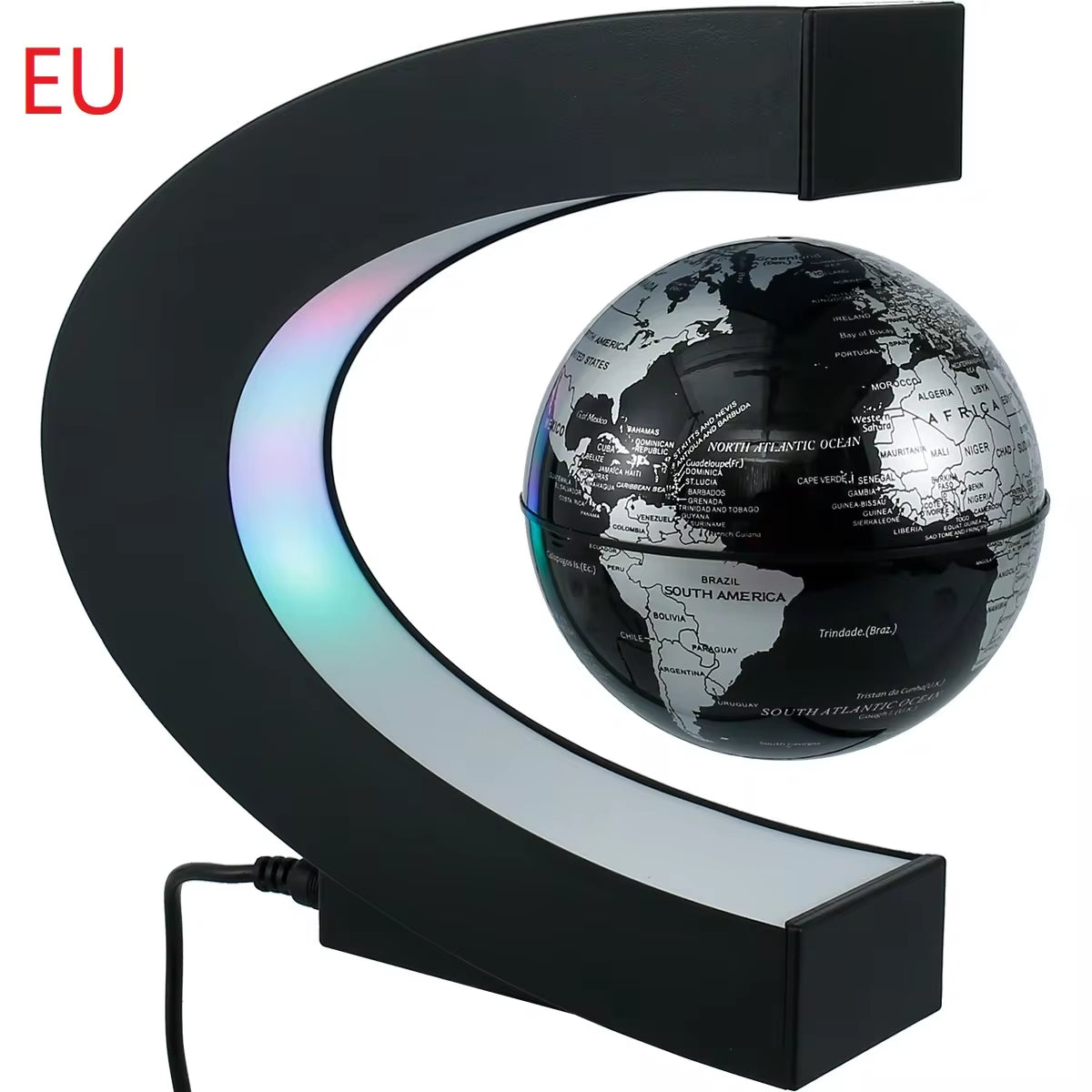 World Map Magnetic Levitation Globe LED Rotating Earth Floating Levitating Lamp O/C Shape Bedside Lights Novelty Birthday Gift