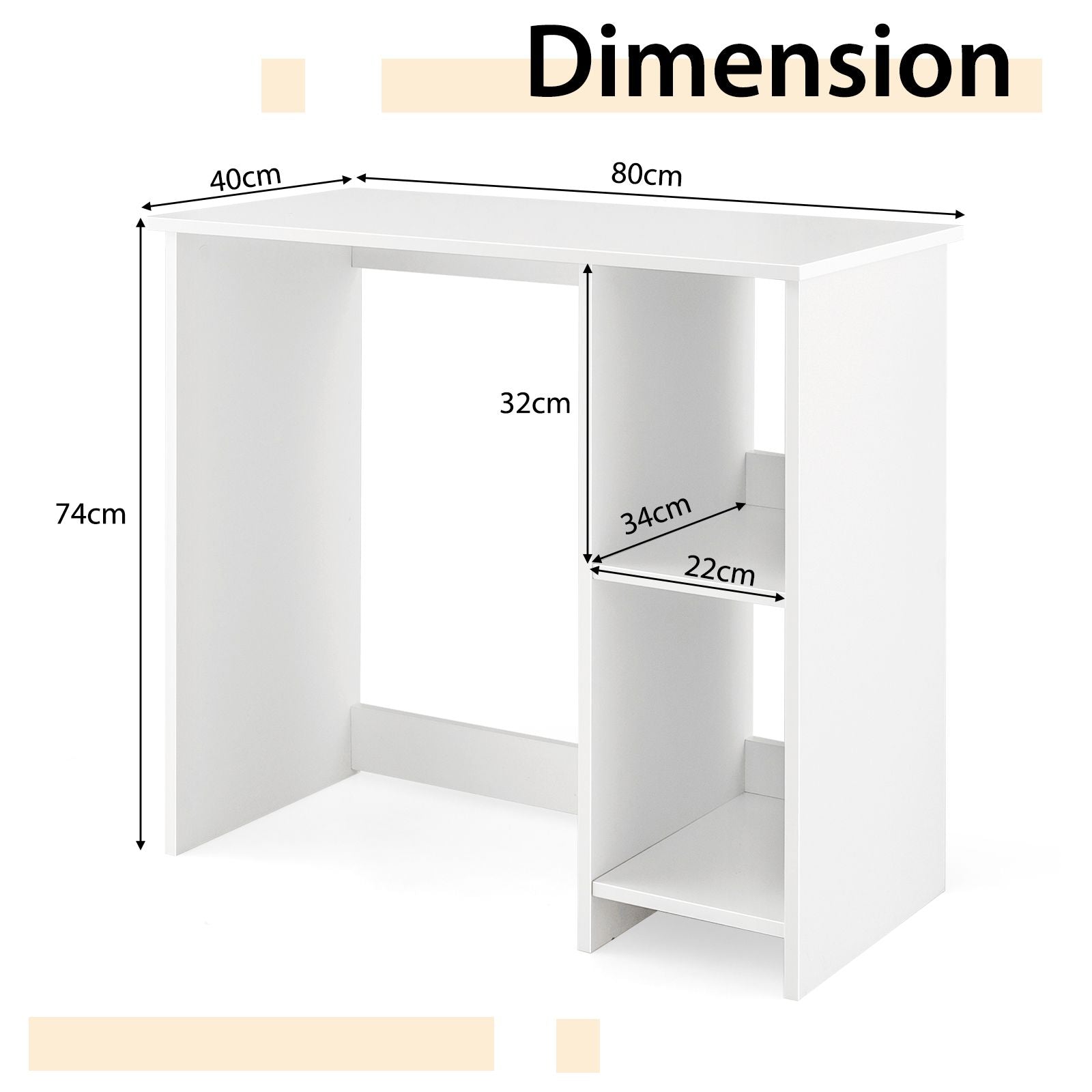 31.5 Inch Home Office Desk for Small Space