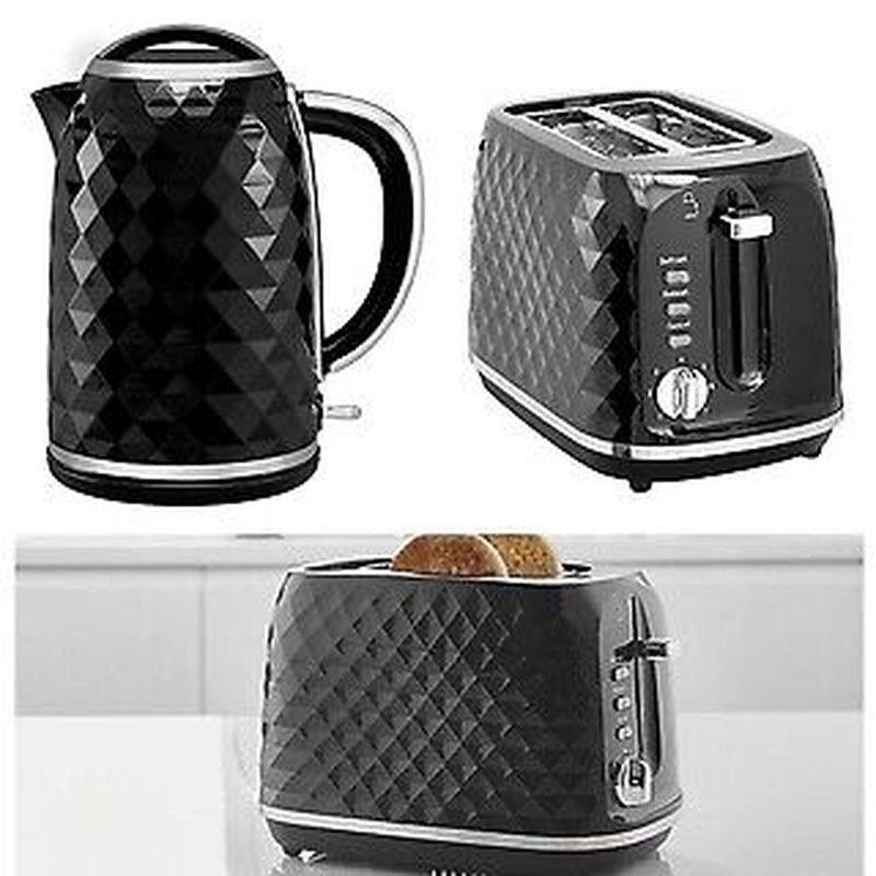 Dimond Textured Kettle and 2 Slice Toaster