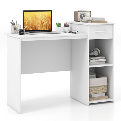 Modern Computer Desk with Adjustable Shelf and Cable Hole