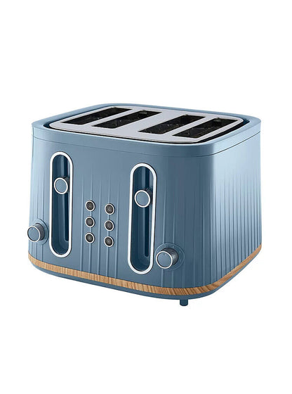 Black - White Wood Scandi 4 Slice Toaster