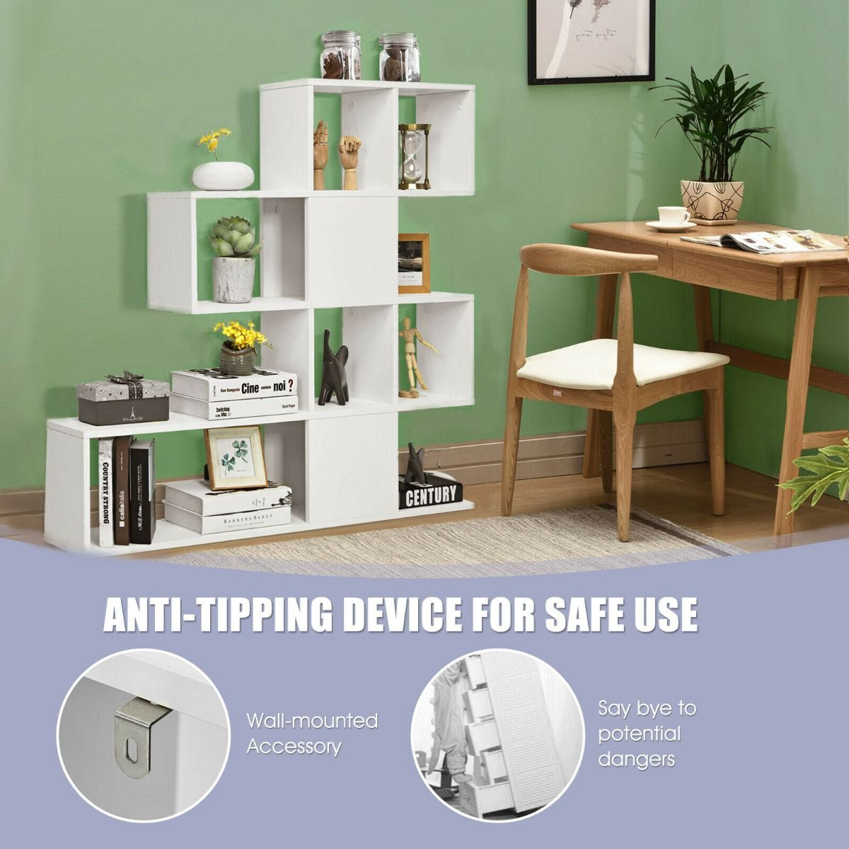 5-Tier Display and Storage Bookshelf for Home and Office