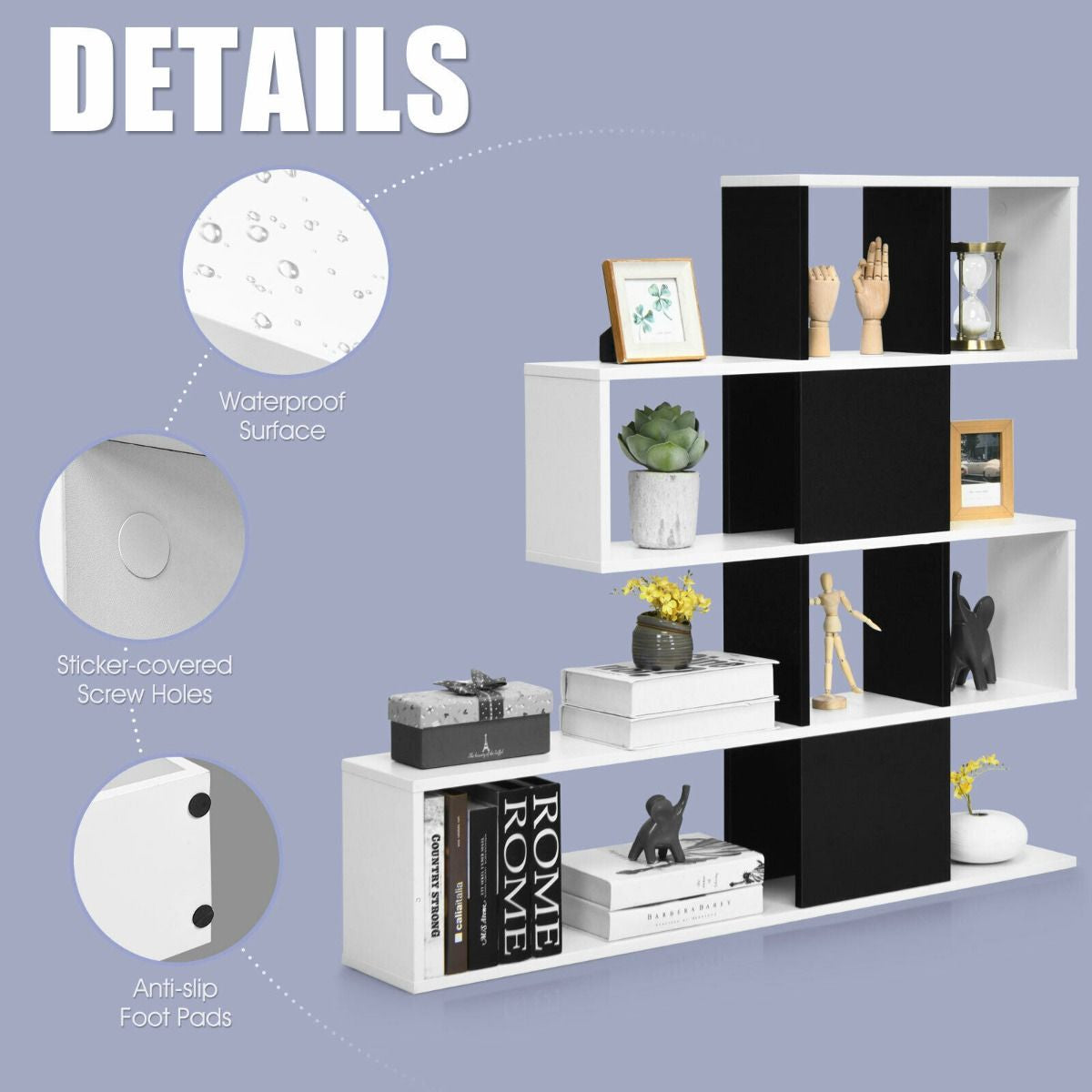 5-Tier Display and Storage Bookshelf for Home and Office