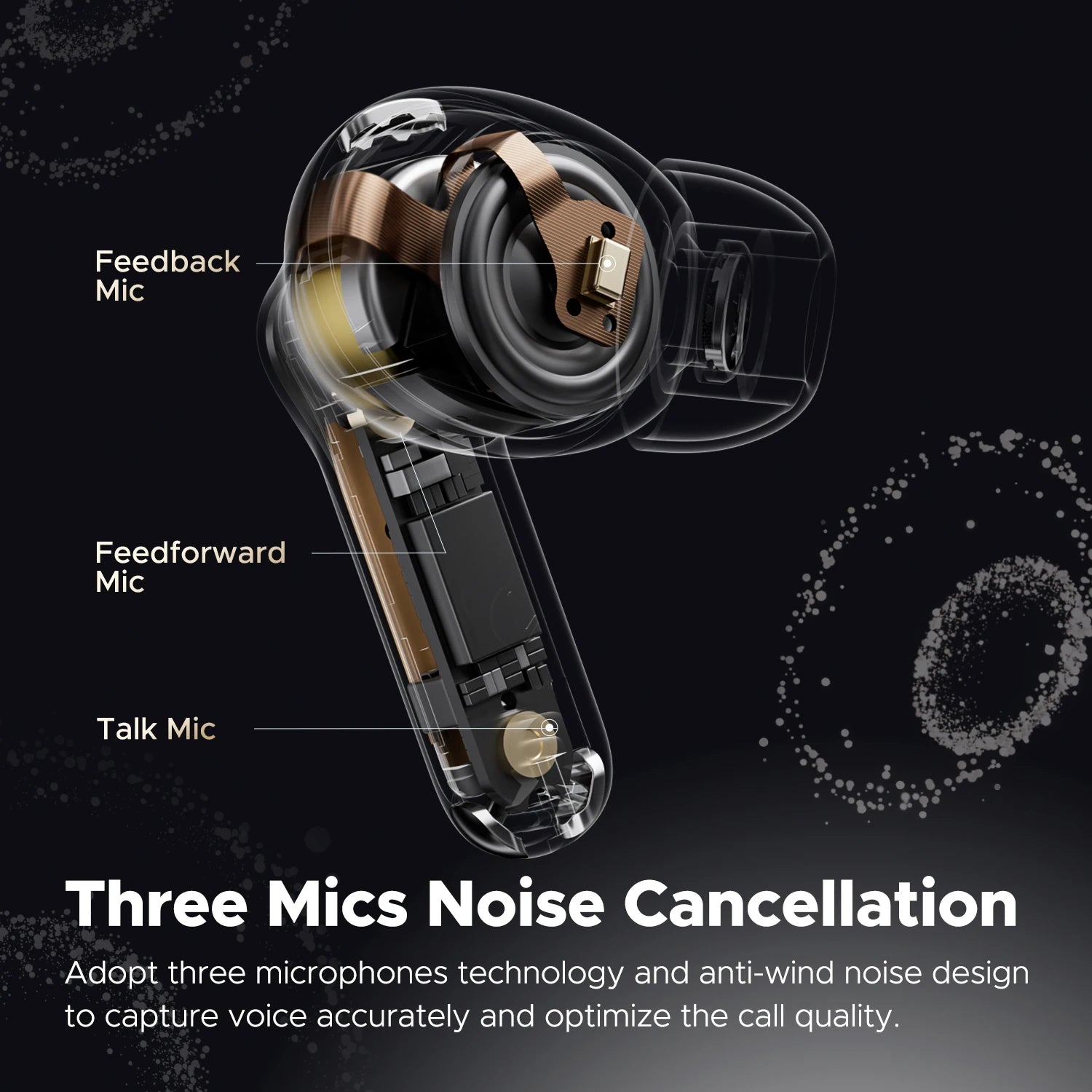 Capsule3 Pro Wireless Earbuds with Hi-Res and LDAC, 43Db Hybrid ANC Bluetooth 5.3 Earphones with 6 Mics, Total 52 Hrs