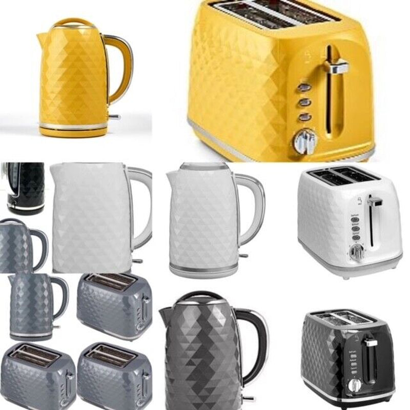 Dimond Textured Kettle and 2 Slice Toaster