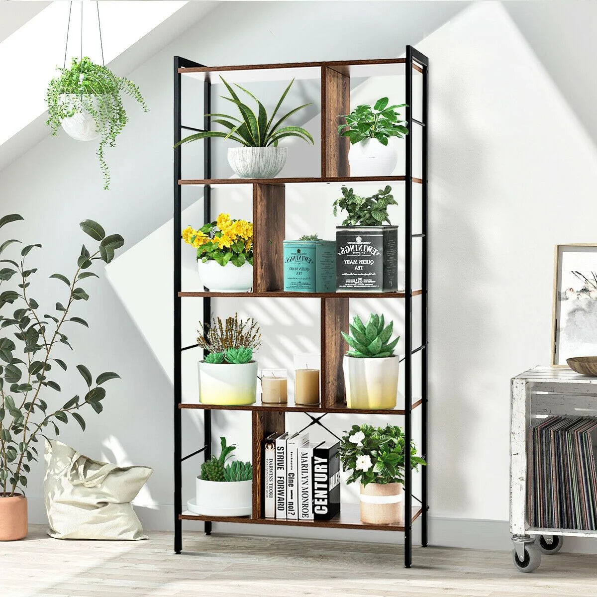 5-Tiers Freestanding Display Bookshelf for Home Office