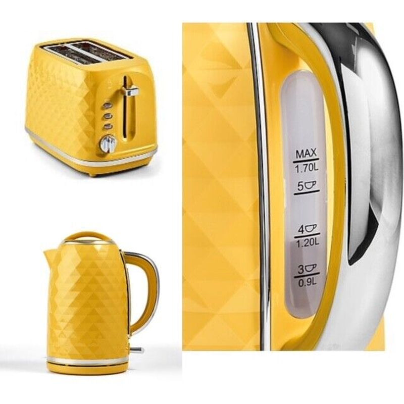 Dimond Textured Kettle and 2 Slice Toaster