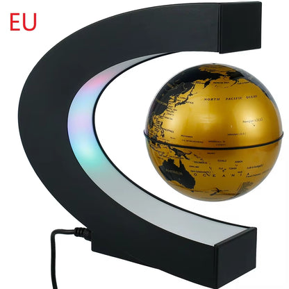 World Map Magnetic Levitation Globe LED Rotating Earth Floating Levitating Lamp O/C Shape Bedside Lights Novelty Birthday Gift