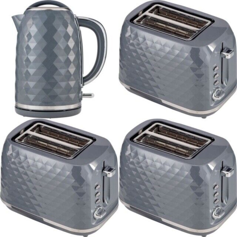 Dimond Textured Kettle and 2 Slice Toaster